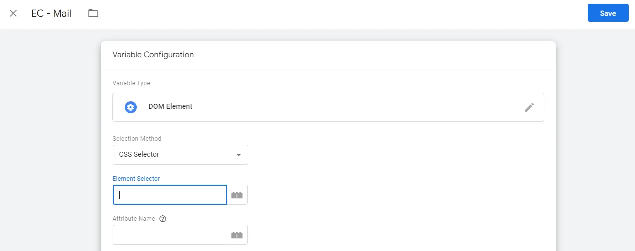 enhanced conversions email dom element css selector