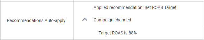 auto-applied recommendations irrelevant roas